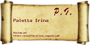 Paletta Irina névjegykártya
