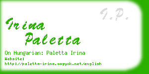 irina paletta business card